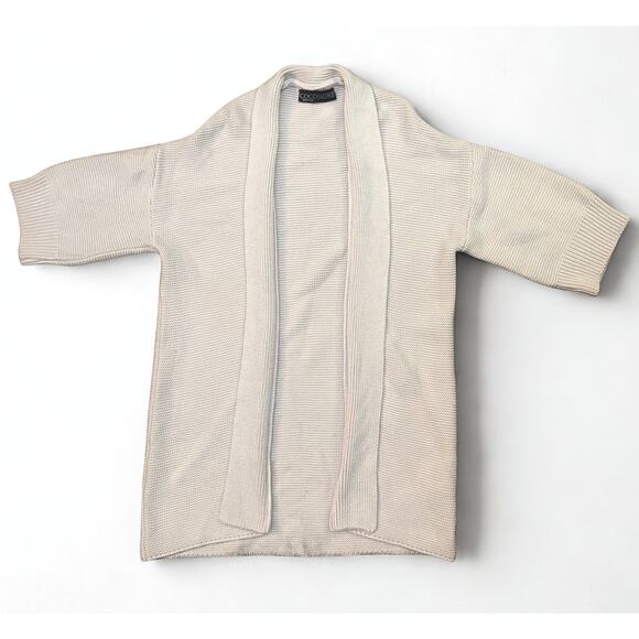 Cocomore Boutique Knit Open-Front Cardigan, Neutral Beige/Off White - Picture 1 of 8